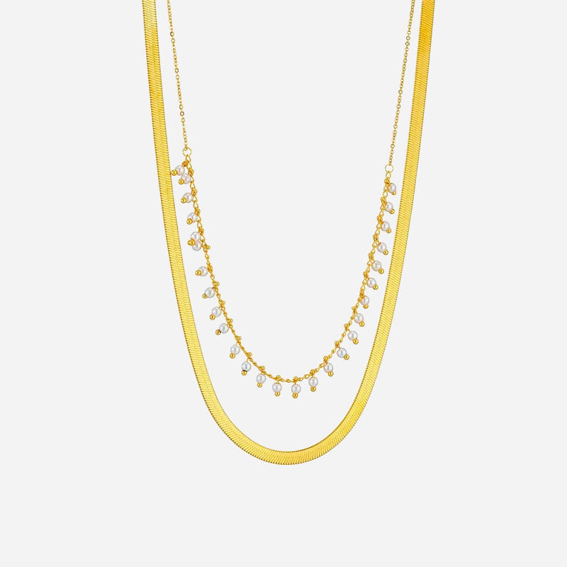 Luxe Snake Choker & Perlen Schmuckset