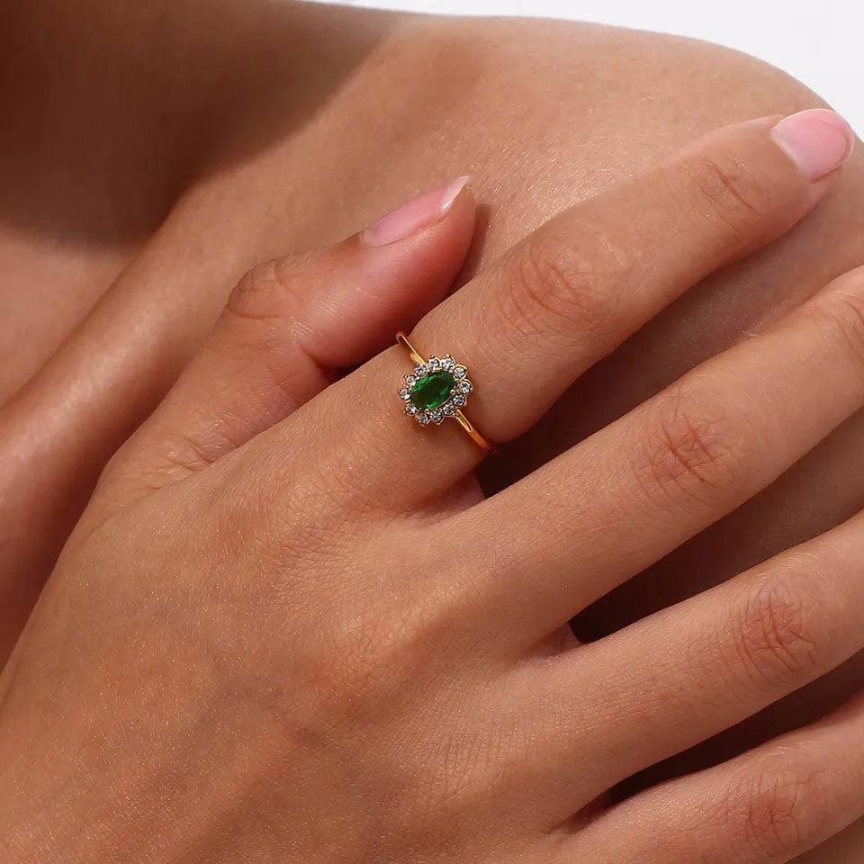 Grüner Zirkonia Ring