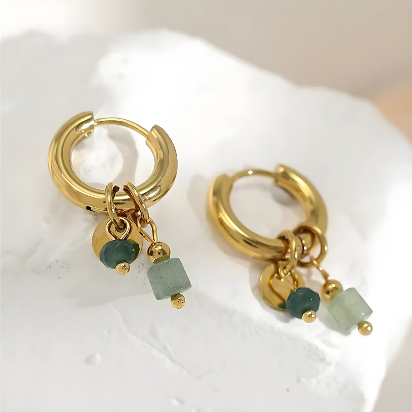 CELESTE AVENTURIN HOOP OHRRINGE