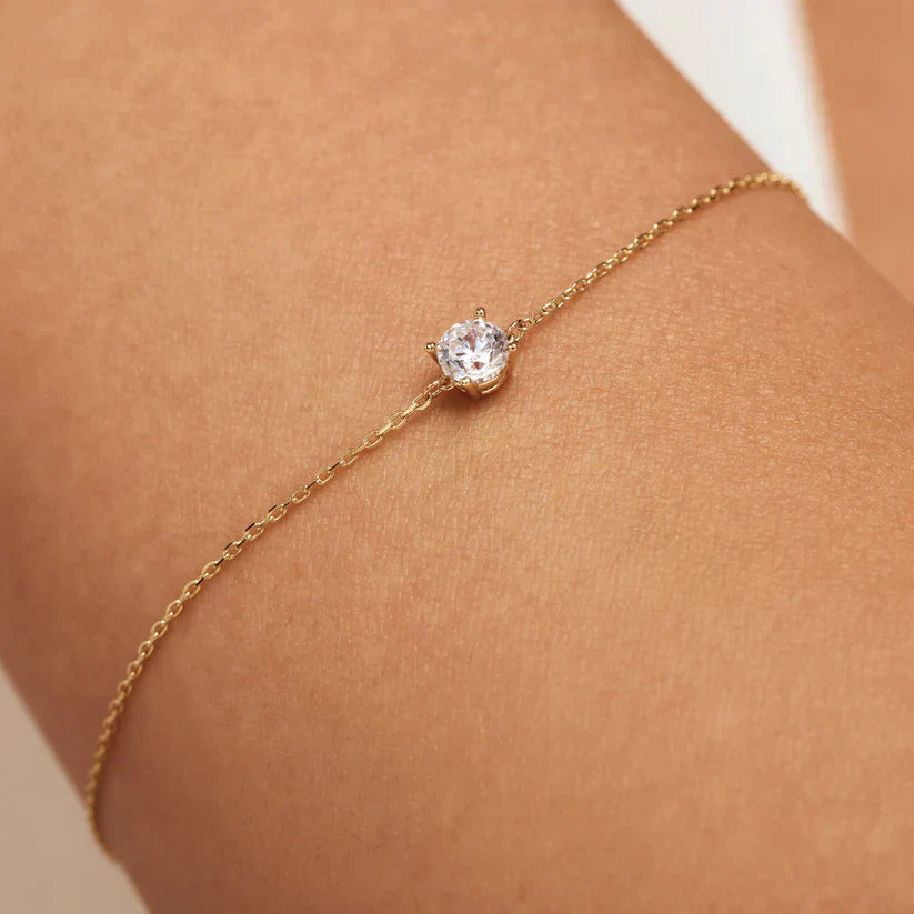 Cléa 14k Goldarmband mit Moissanitsteinen