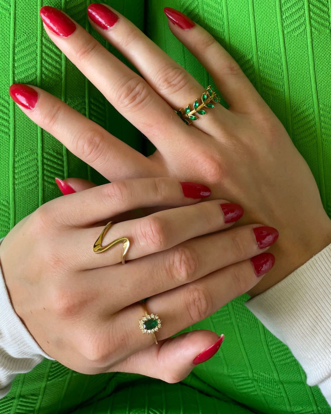 Grüner Zirkonia Ring