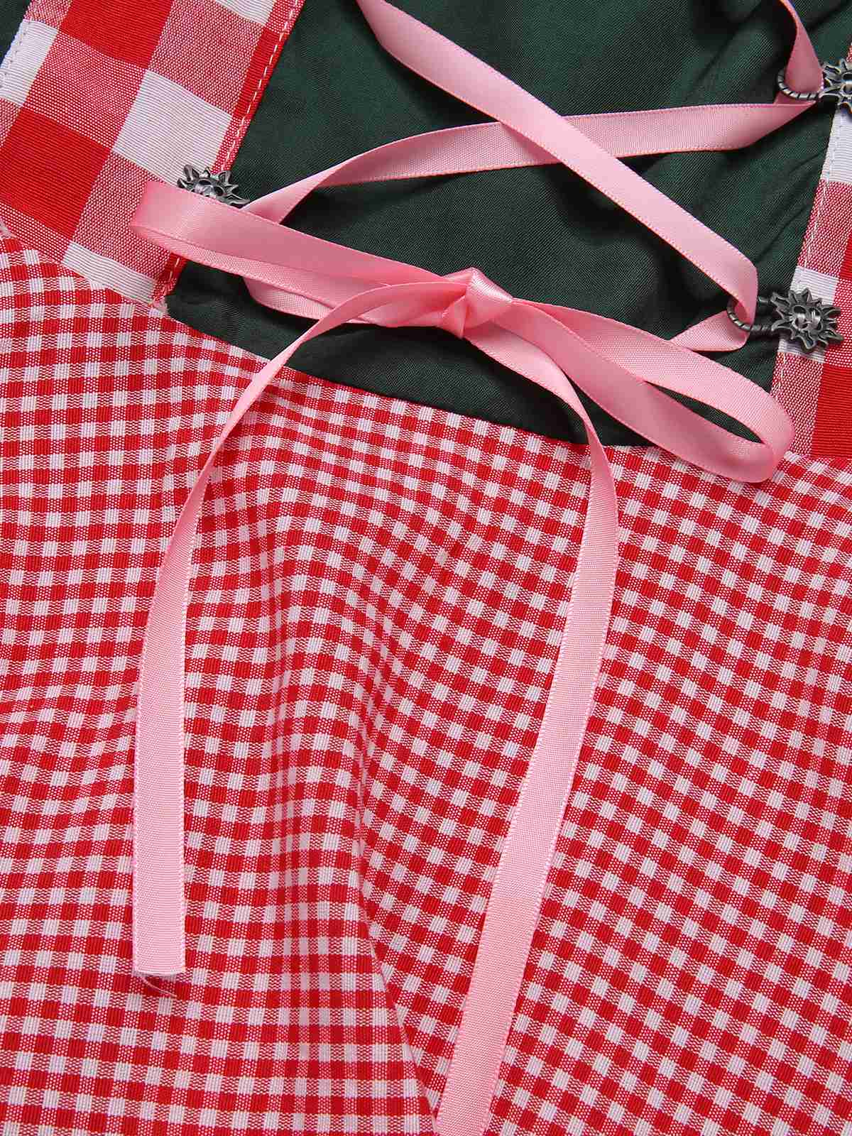 Trachten Oktoberfest Dirndl Spitzen Plaid Dirndl Kleid
