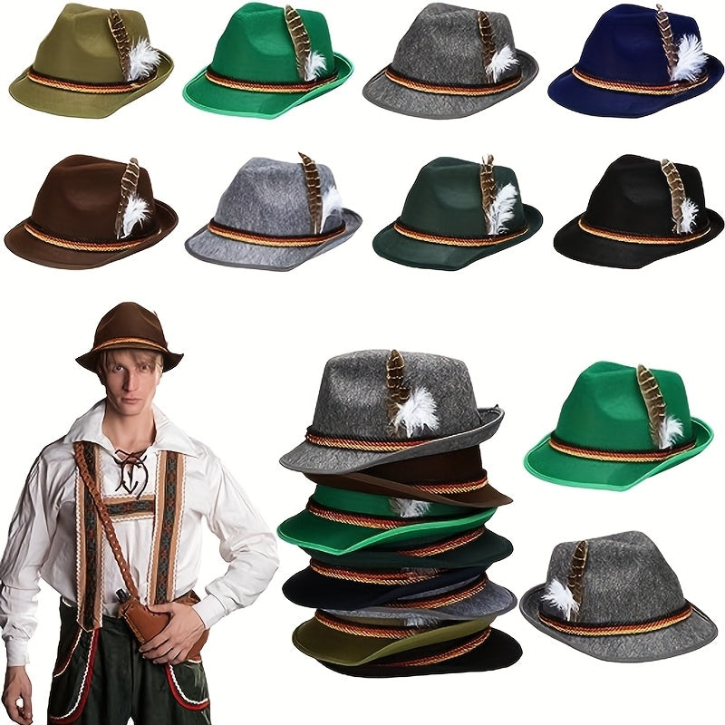 Oktoberfest Tirolerhut – Mit Feder (Mehrere Farben)