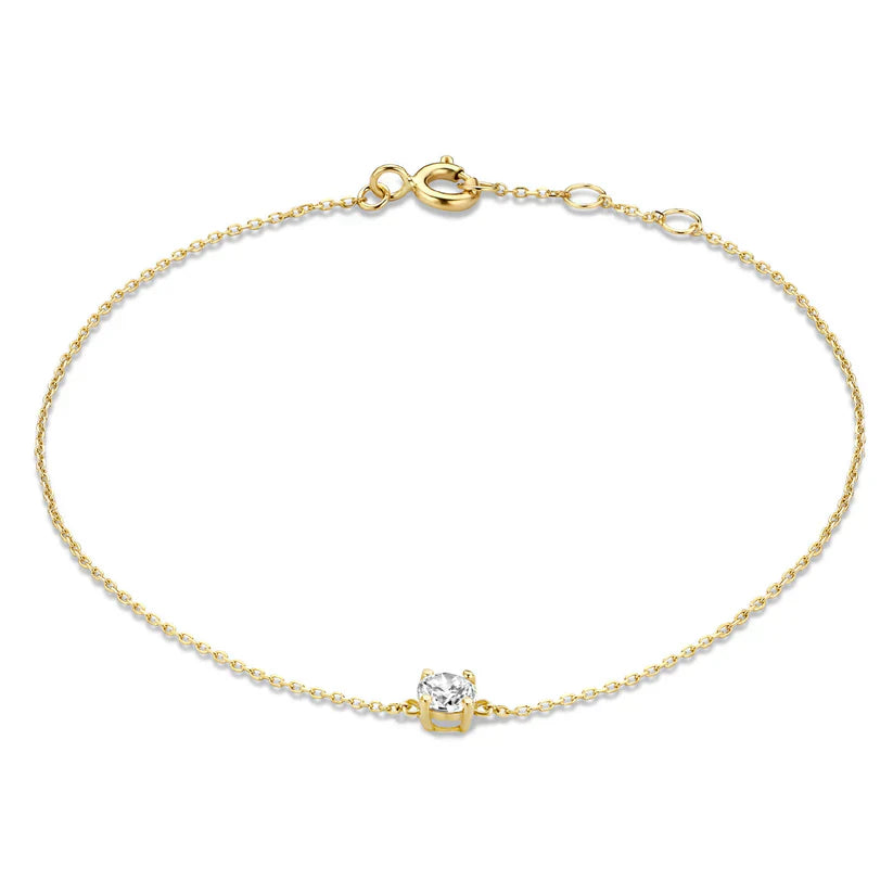 Cléa 14k Goldarmband mit Moissanitsteinen