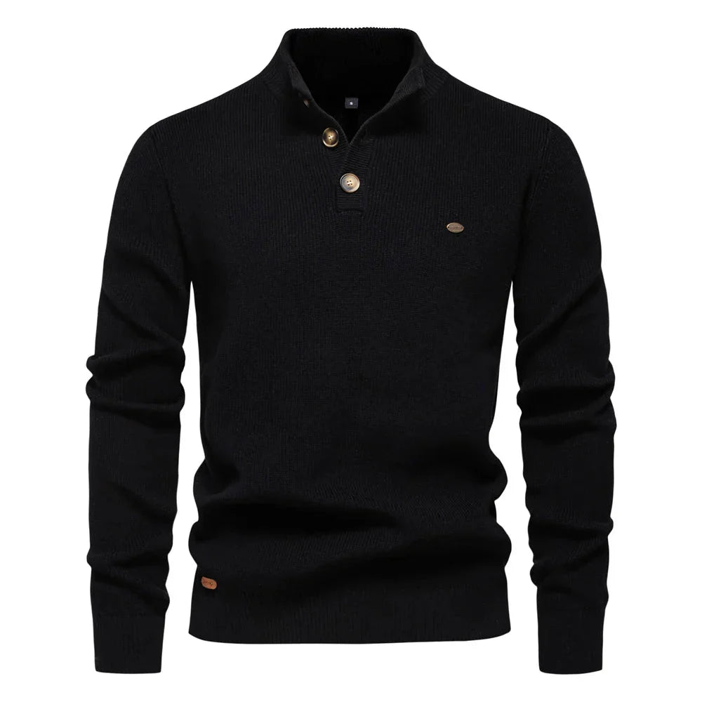 Michiel | Herrenpullover mit Knopfdesign