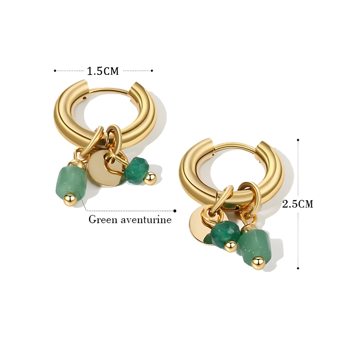 CELESTE AVENTURIN HOOP OHRRINGE