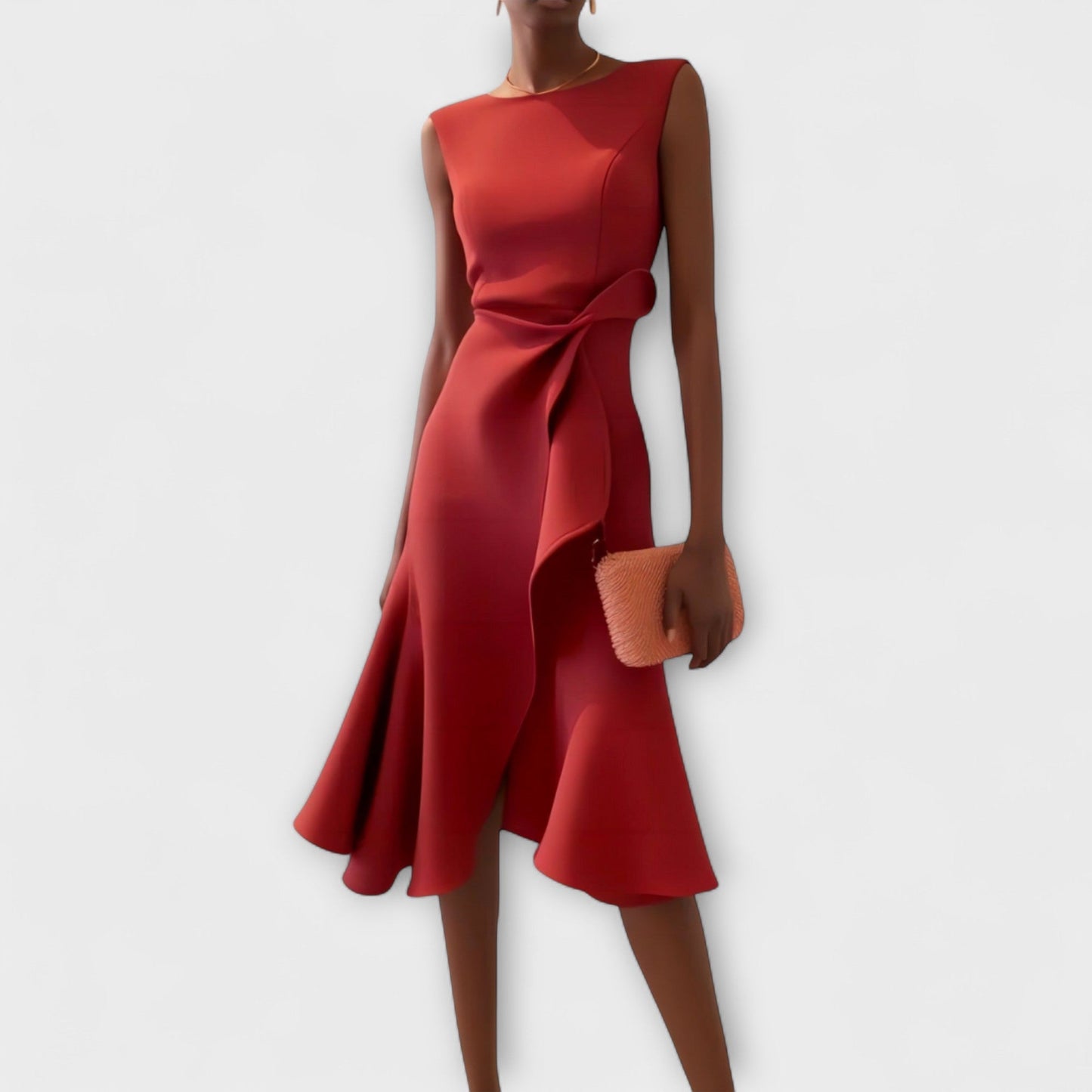 Juliette – Drapiertes asymmetrisches Midikleid