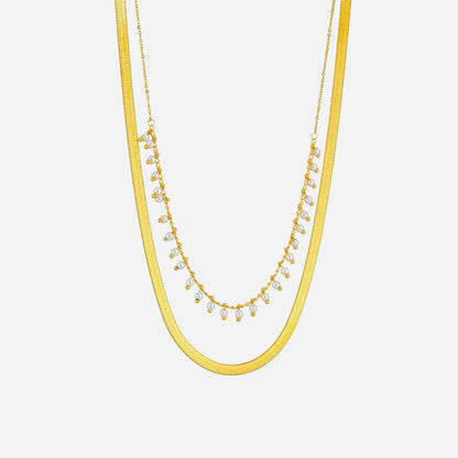 Luxe Snake Choker & Perlen Schmuckset
