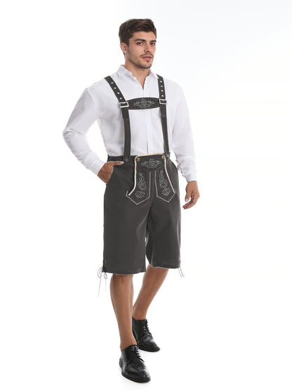 Traditionelle Oktoberfest Lederhose mit Stickerei – in 3 Farben
