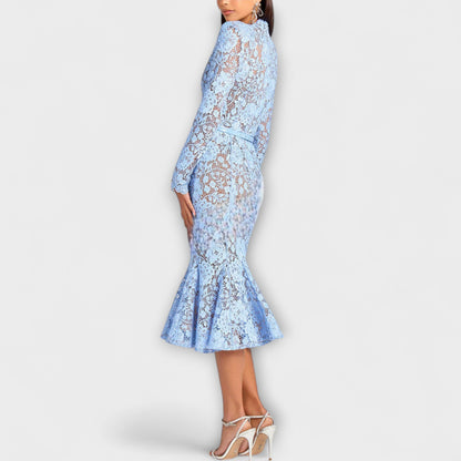 Freya - Elegantes Midi-Kleid aus floraler Spitze
