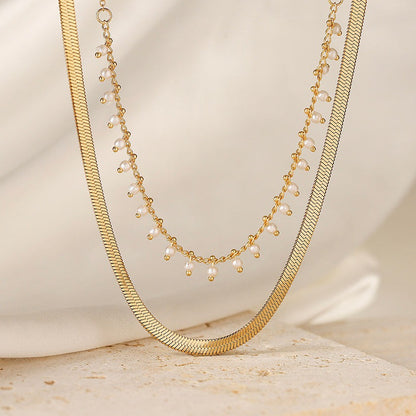 Luxe Snake Choker & Perlen Schmuckset