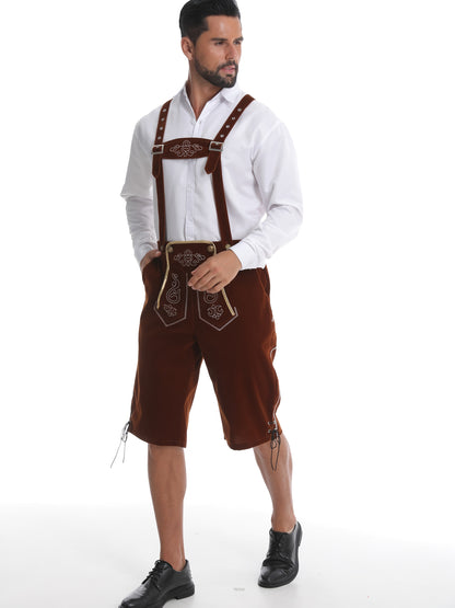 Traditionelle Oktoberfest Lederhose mit Stickerei – in 3 Farben