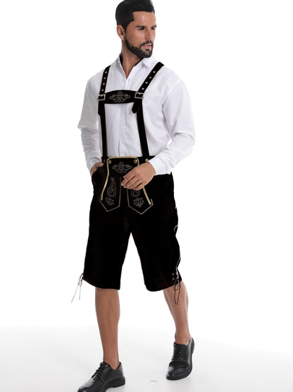 Traditionelle Oktoberfest Lederhose mit Stickerei – in 3 Farben
