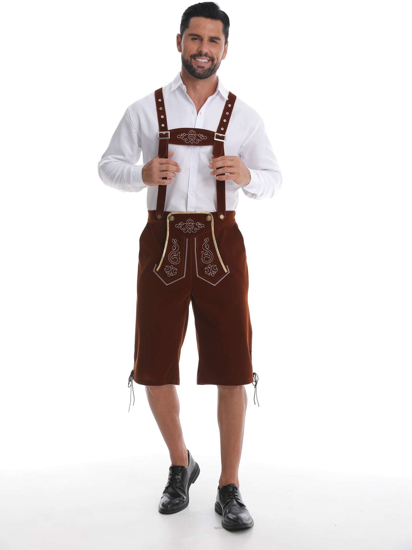 Traditionelle Oktoberfest Lederhose mit Stickerei – in 3 Farben