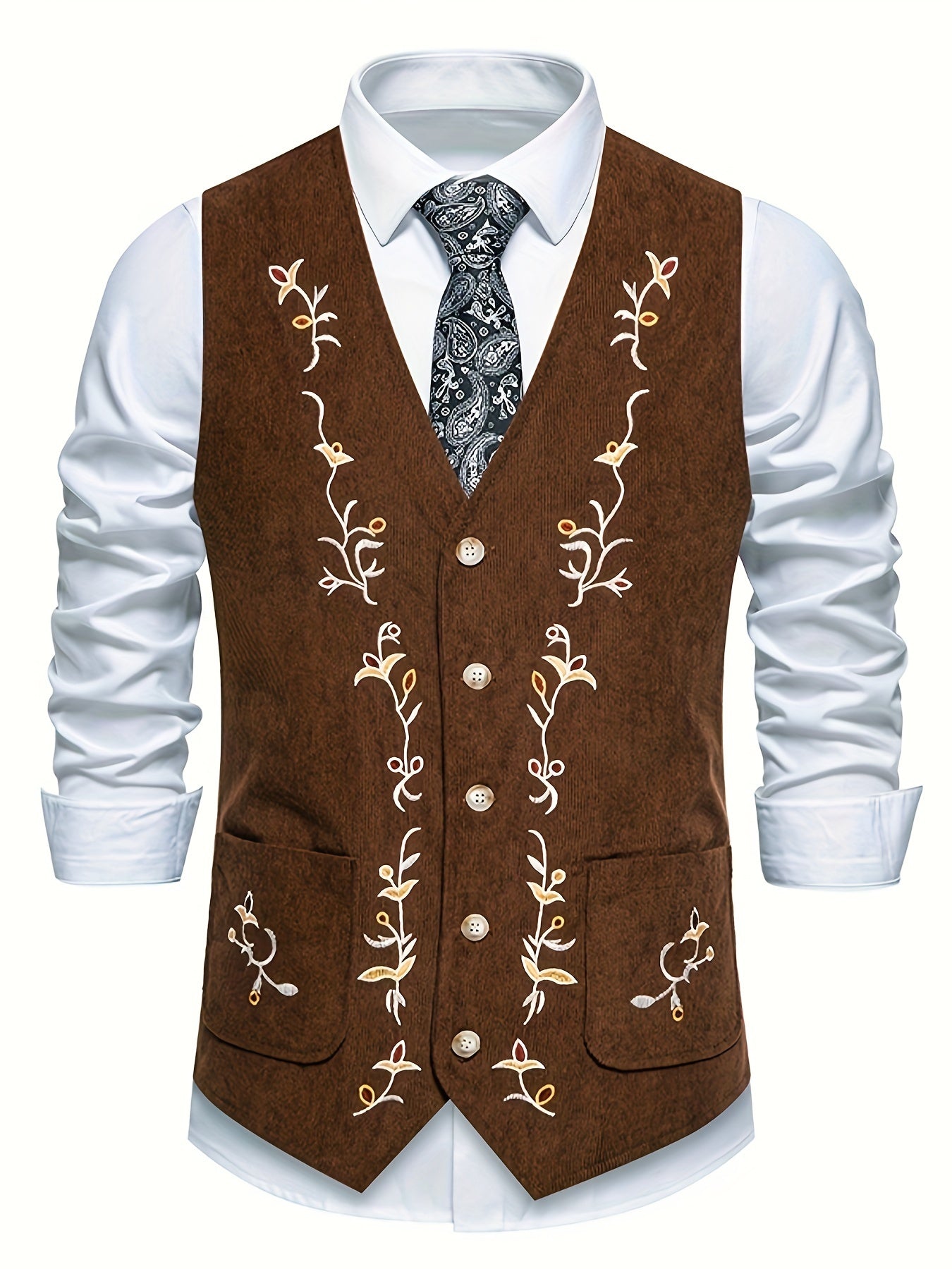 Oktoberfest Herren Weste – Traditionell Bestickt (Schwarz, Blau & Braun)