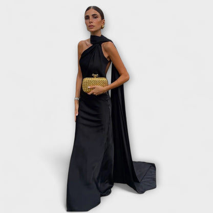 Schickes Off-Shoulder Halter Maxikleid