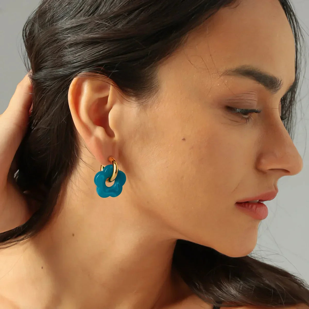 ZARA BLOSSOM HOOP OHRRINGE