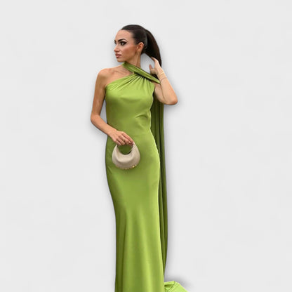 Schickes Off-Shoulder Halter Maxikleid