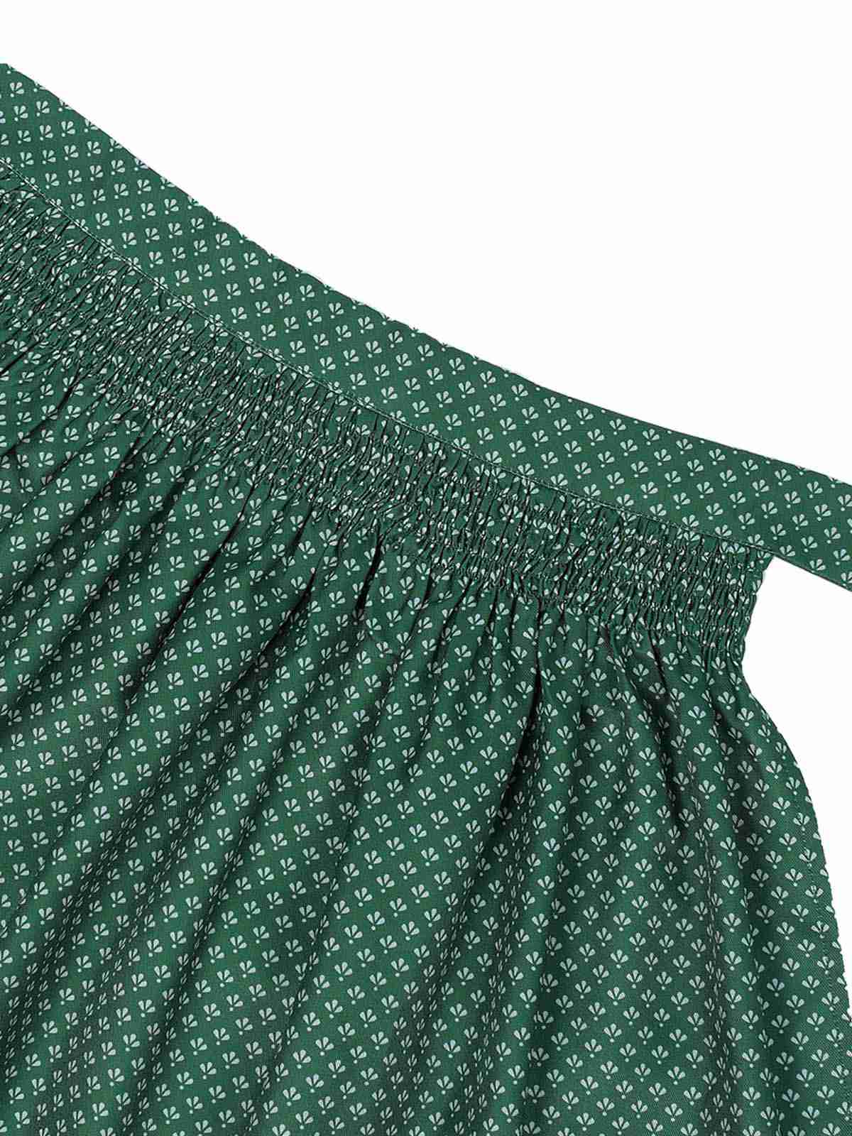 3PCS Grün 1950er Oktoberfest Dirndl Schlüsselloch Spitze Top & Kleid