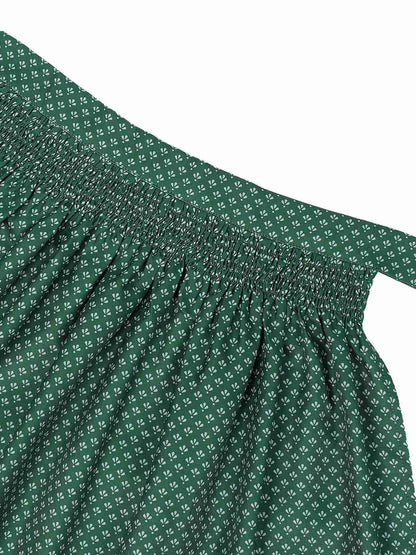 3PCS Grün 1950er Oktoberfest Dirndl Schlüsselloch Spitze Top & Kleid