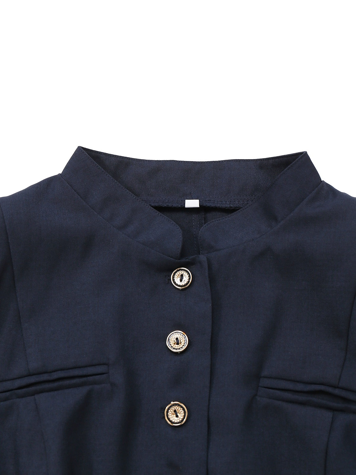 Schwarz 1950er Oktoberfest Stehkragen Langarm Jacke