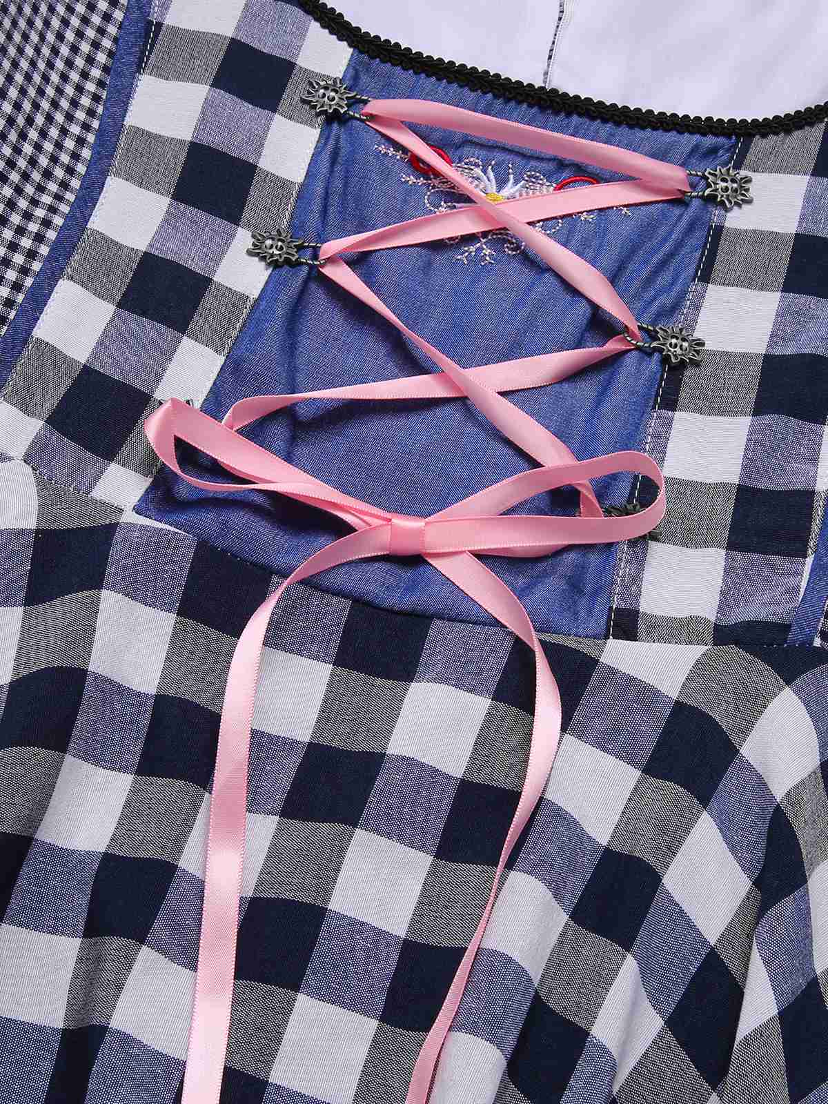Trachten Oktoberfest Dirndl Spitzen Plaid Dirndl Kleid