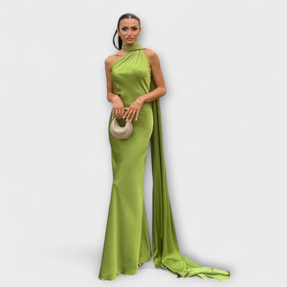 Schickes Off-Shoulder Halter Maxikleid