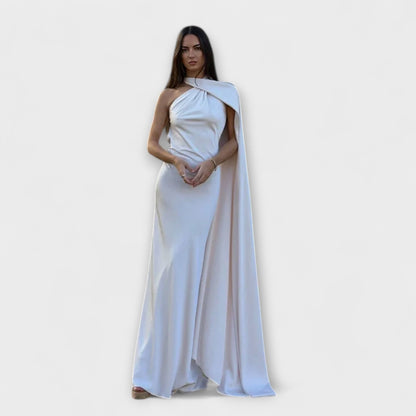 Schickes Off-Shoulder Halter Maxikleid