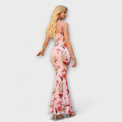 Thalia - Floral Print Prom Dress mit gebundenen Schulterträgern