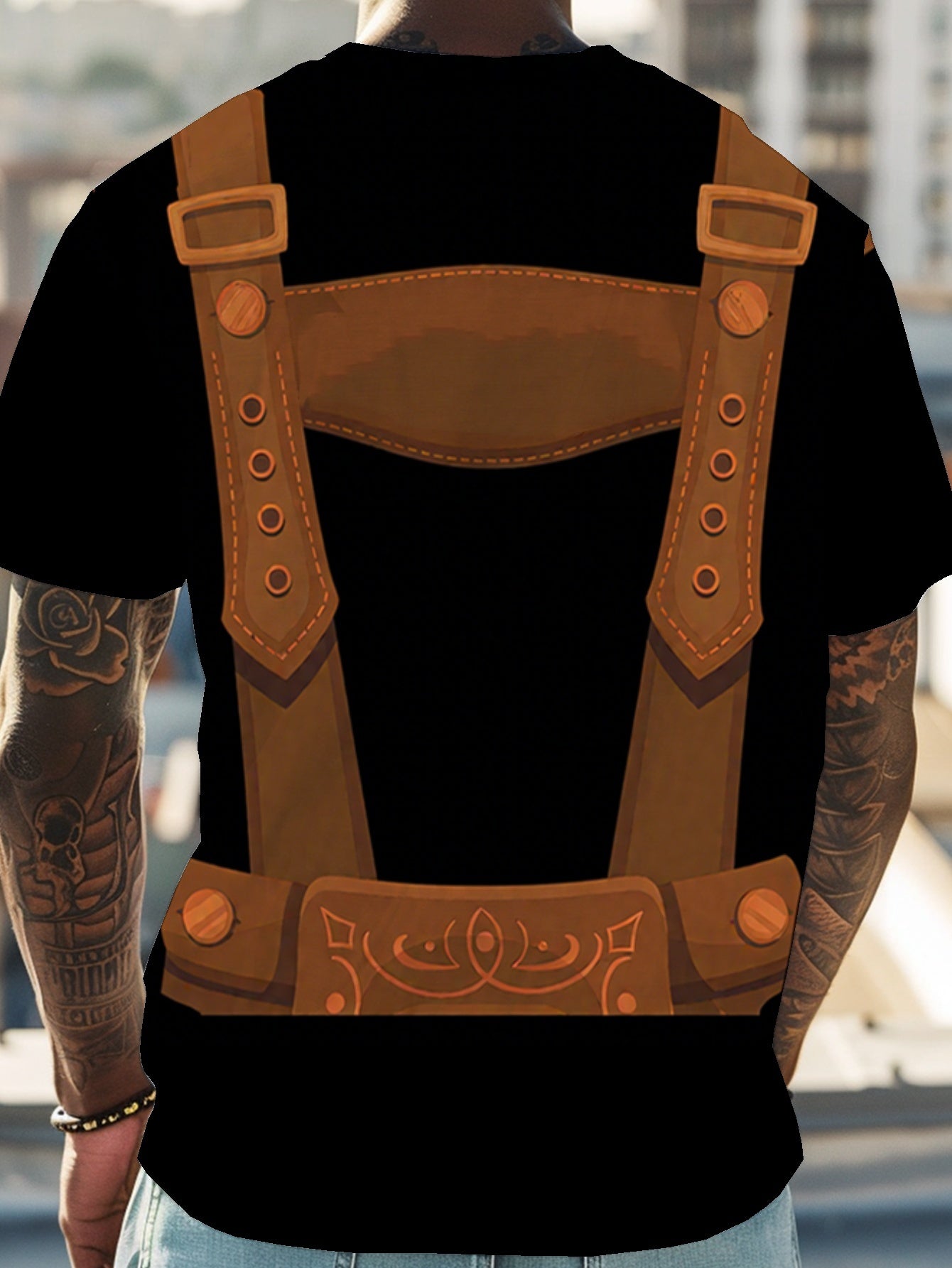 Oktoberfest T-Shirt – Lederhosen Illusion mit „Oktoberfest“-Aufdruck