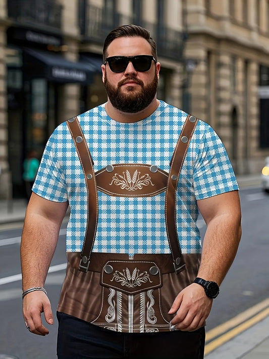 Oktoberfest T-Shirt – Lederhosen Look (Größen XL bis 6XL)