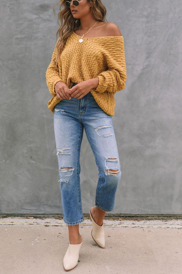 Yara™ | Eleganter Off-Shoulder Pullover
