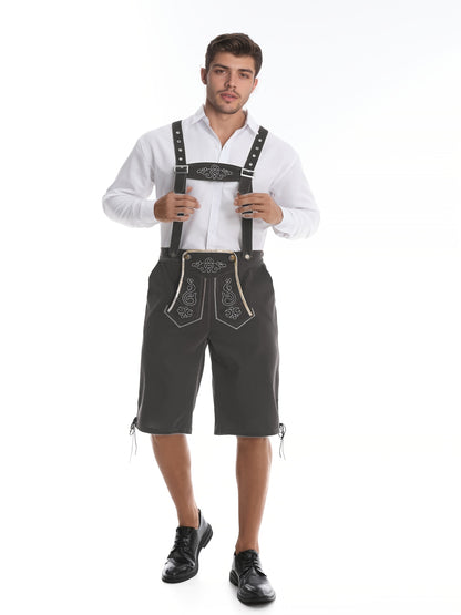 Traditionelle Oktoberfest Lederhose mit Stickerei – in 3 Farben