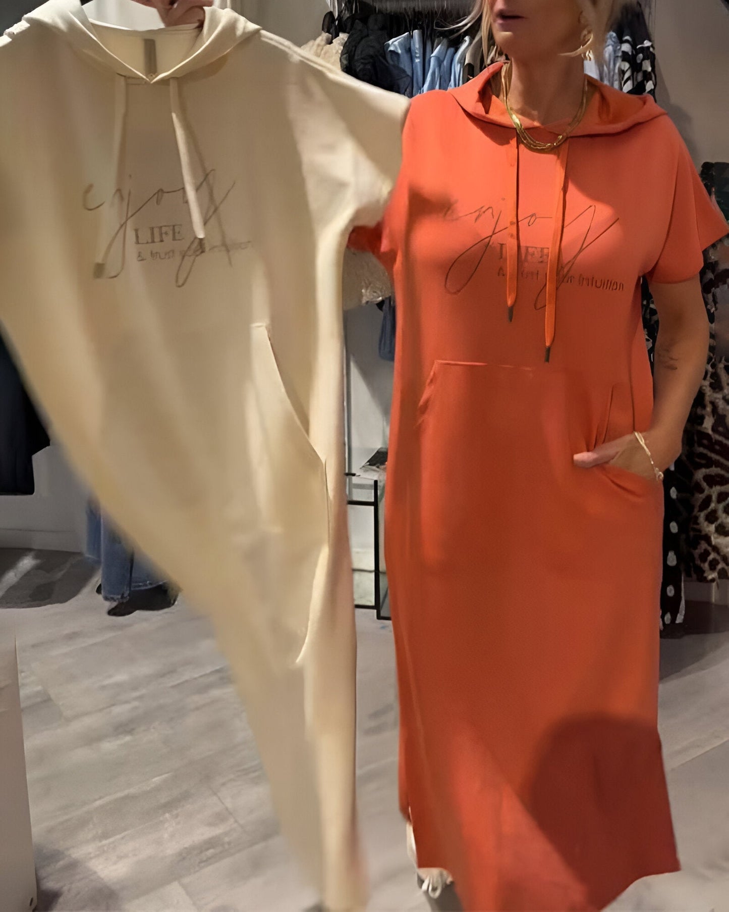 Saskia™ | Bequemes Hoodie-Kleid
