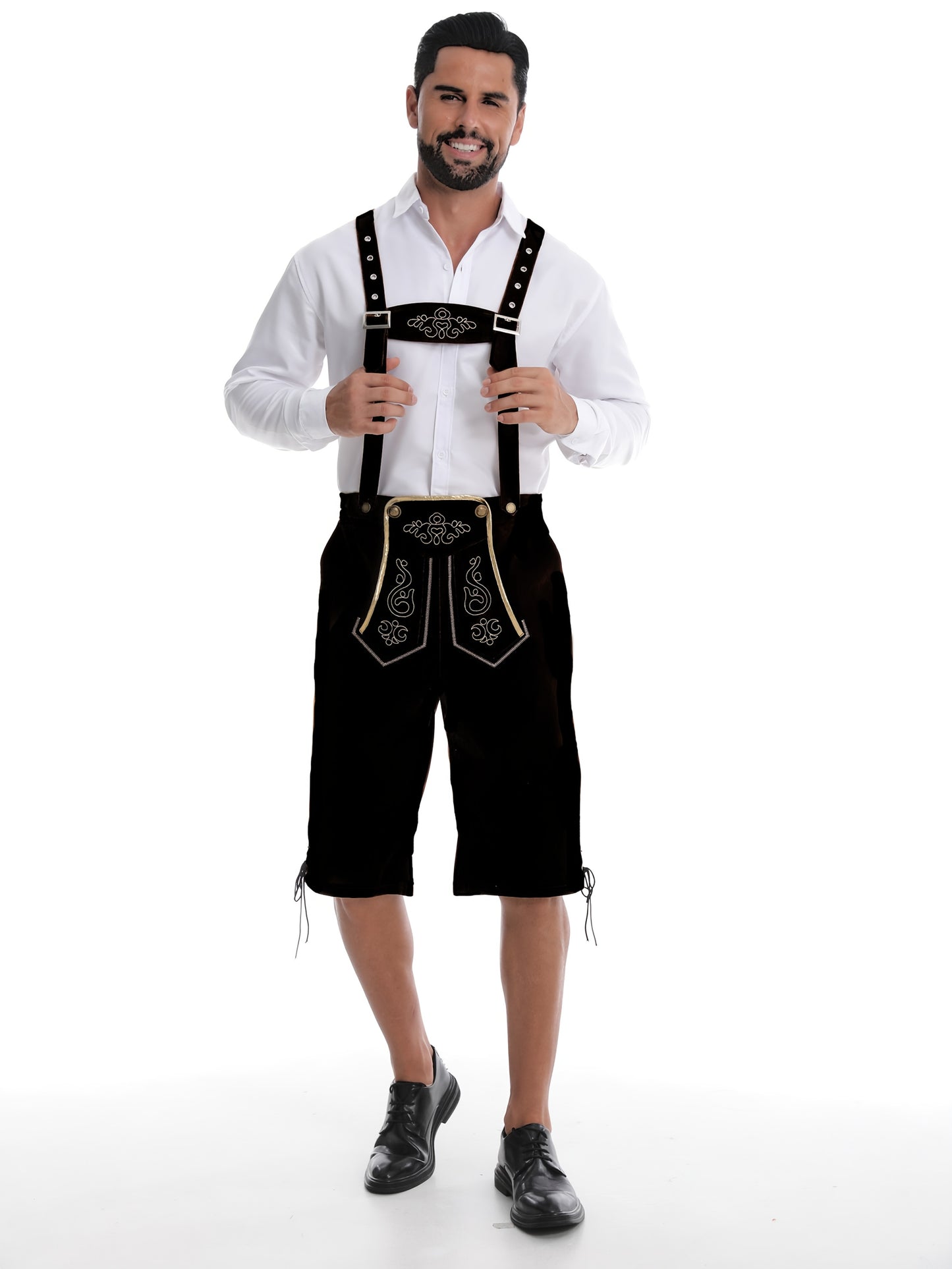 Traditionelle Oktoberfest Lederhose mit Stickerei – in 3 Farben