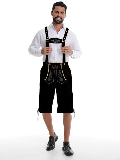 Traditionelle Oktoberfest Lederhose mit Stickerei – in 3 Farben