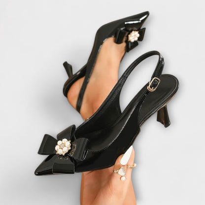 Rachel - Stiletto-Absätze mit Perlen-Schleifen-Detail