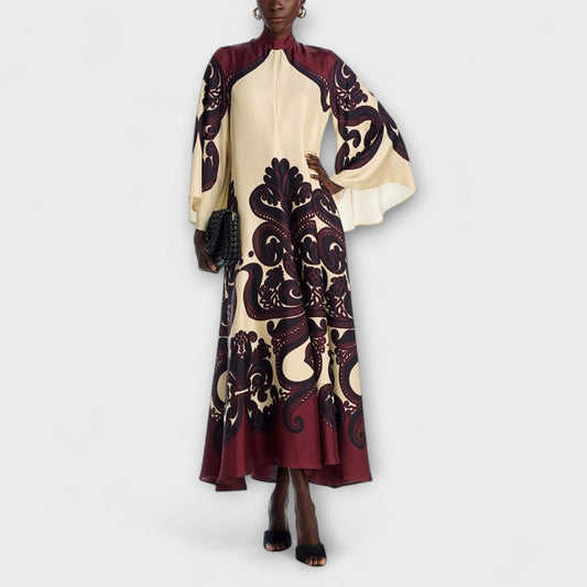 Lucy - Atemhaftes Grenadilla-Print Maxikleid für mühelose Eleganz