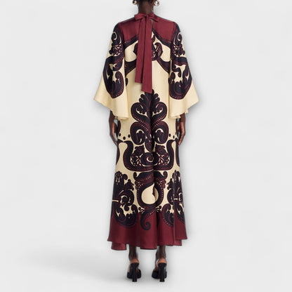 Lucy - Atemhaftes Grenadilla-Print Maxikleid für mühelose Eleganz
