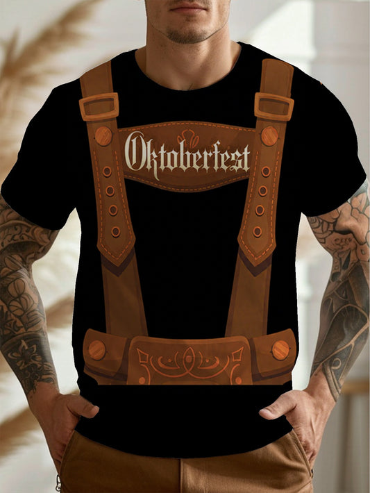 Oktoberfest T-Shirt – Lederhosen Illusion mit „Oktoberfest“-Aufdruck