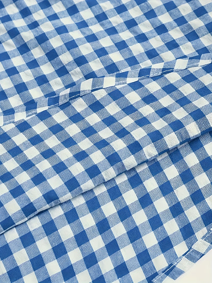 Oktoberfest Maxi Kleid – Kariert in Blau & Rot