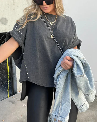Bella™ | Oversized T-Shirt Mit Statement-Details