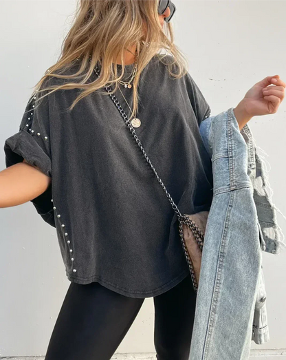 Bella™ | Oversized T-Shirt Mit Statement-Details