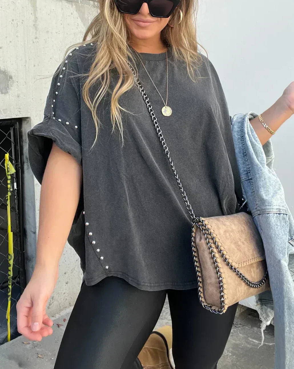 Bella™ | Oversized T-Shirt Mit Statement-Details