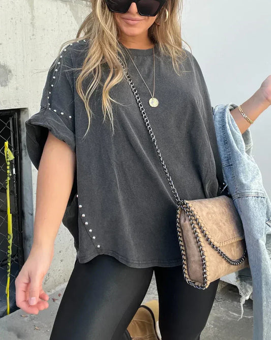 Bella™ | Oversized T-Shirt Mit Statement-Details