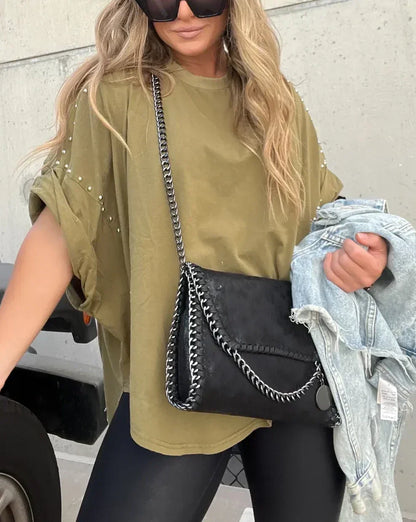 Bella™ | Oversized T-Shirt Mit Statement-Details
