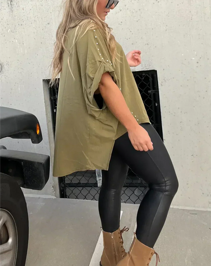 Bella™ | Oversized T-Shirt Mit Statement-Details
