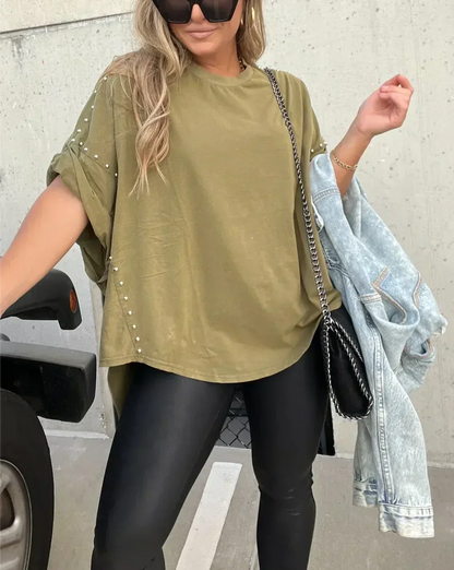 Bella™ | Oversized T-Shirt Mit Statement-Details