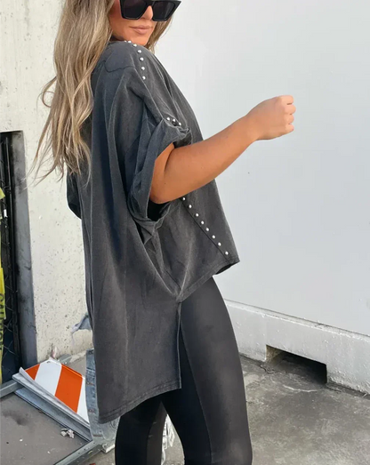 Bella™ | Oversized T-Shirt Mit Statement-Details