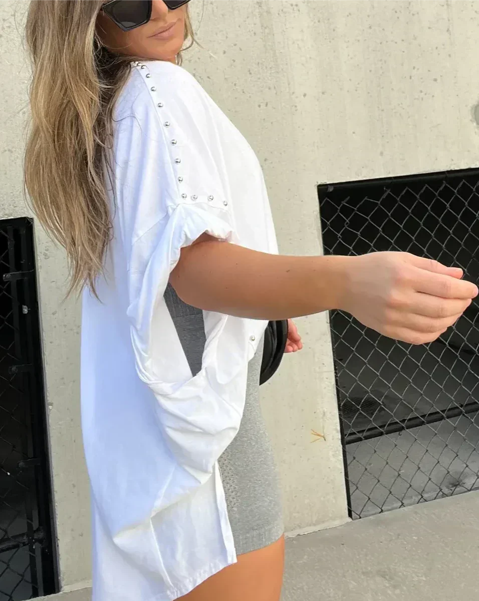 Bella™ | Oversized T-Shirt Mit Statement-Details